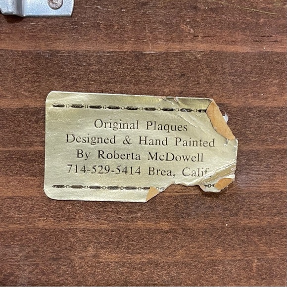 Roberta Mcdowell Original Plaque Design & Hand Painted Frog Wood 1970 Art. - Picture 4 of 8